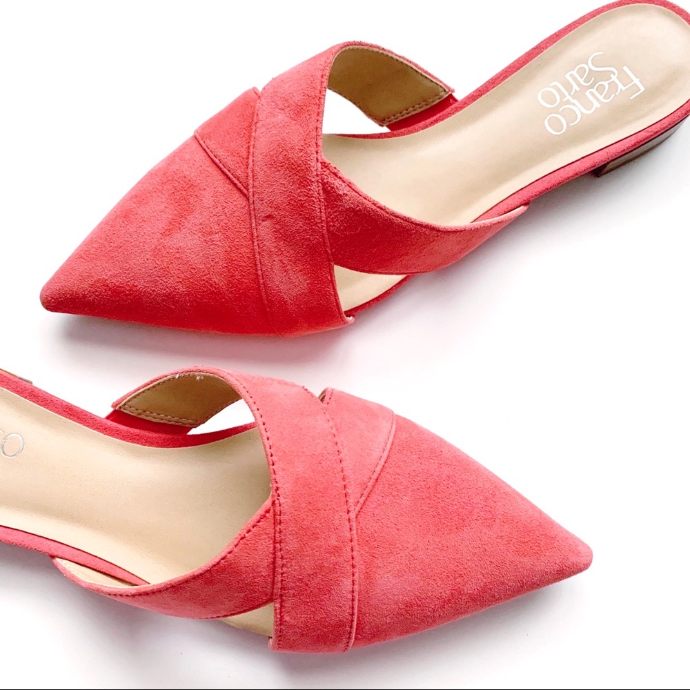 Franco Sarto Nita Suede Pointed Toe Slip On Mules